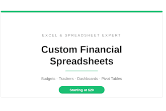 build a custom excel spreadsheet for budgeting or financial tracking