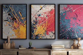 create modern abstract digital art paintings