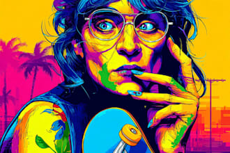 create vibrant pop art food illustrations and colorful food