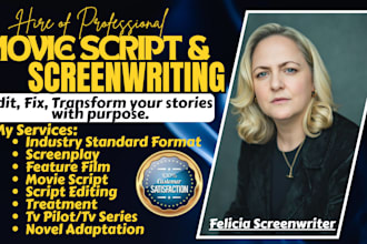 be your screenwriter, write, edit movie tv film script, screenplay script doctor