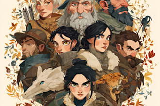 design custom dnd party portraits and group art