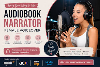 narrate and edit your audiobook for acx audible with american female voiceover