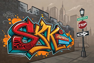 make professional graffiti logo and urban style art