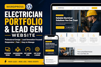 design wordpress electrician portfolio lead gen site