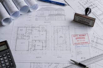 revit architectural city permit drawings, floor plans and blueprint for approval