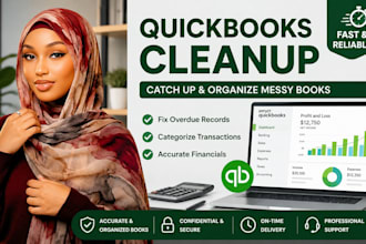 clean up messy quickbooks, catch up bookkeeping, and organize accounts