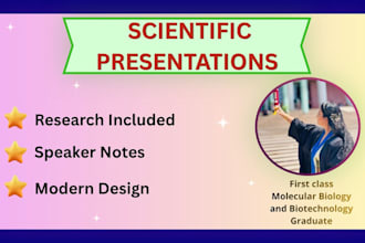 research and create scientific powerpoint presentations with speaker notes