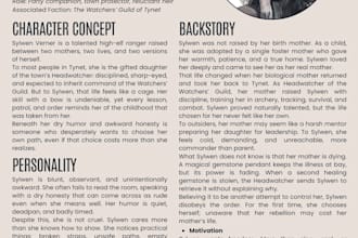 write a unique dnd npc or character backstory