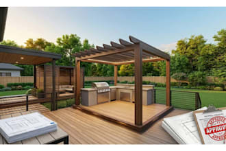deck with pergola outdoor kitchen plan multi level pool deck framing plan permit
