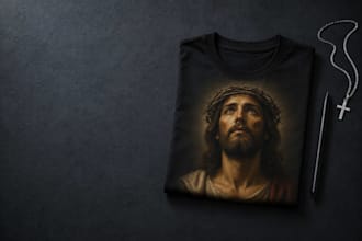 create custom typography jesus t shirt design with bible verse