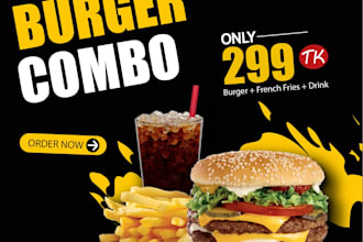 design modern food banner and social media post