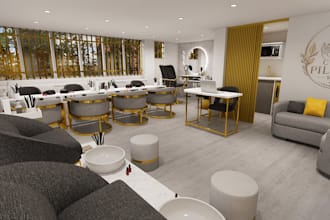 do photorealistic 3d beauty spa, salon, barber shop and dental clinic design
