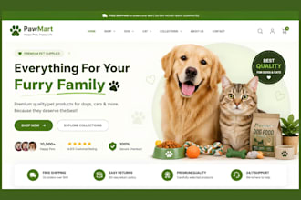 build dog cat dropshipping shopify store pet supplier website pet shopify store