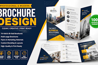 design editable trifold brochure for hotel resort and tour company