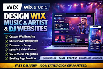 create wix artist website, music website and dj website
