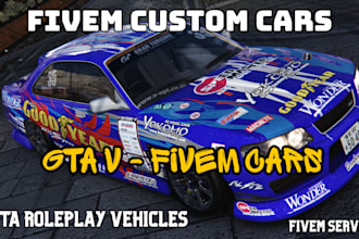 do unique custom fivem cars, gta v vehicle assets, game mod, livery fivem server