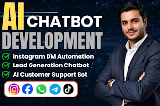 build ai chatbot, manychat, botpress, whatsapp automation for customer support