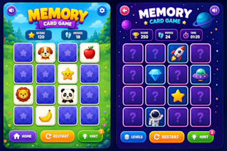 create unique memory card game and custom game