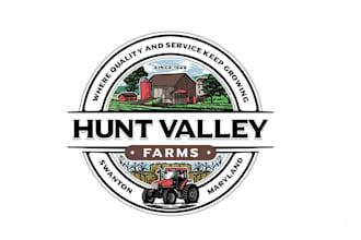design retro farms and tractor  logo