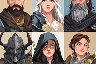 design a dnd party art and group art