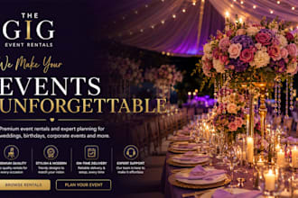design a modern party rental website event rental website event planning website