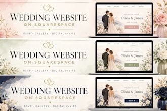 build wedding website with rsvp, photo gallery and invite with squarespace