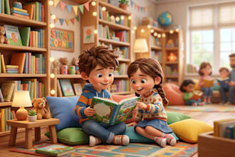 draw 3d children illustration and children storybook