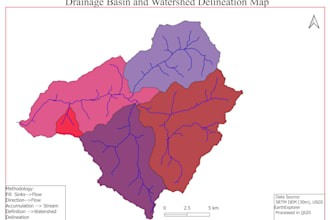 do gis hydrology analysis, watershed delineation and flood mapping