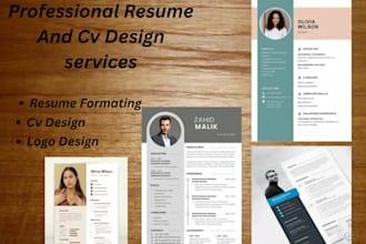 design professional resumes, CV and creative logo
