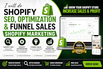 do shopify SEO, shopify store optimization, funnel sales and shopify marketing