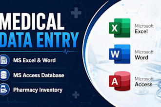 medical data entry and excel spreadsheet work