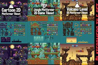 create pixel art tileset and background for streamers and platformer games