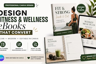design canva ebook fitness wellness guide recipes nutrition planner workbook