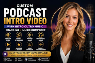 make a custom podcast intro video with intro outro music branding music composer