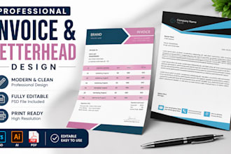 design professional invoice and letterhead for business