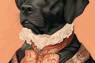 draw pet portrait, dog portrait, cat portrait