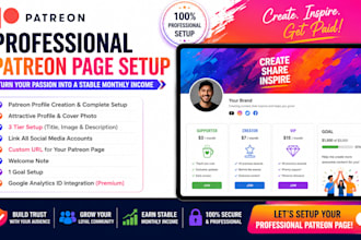 create professional patreon profile and patreon page setup