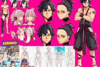 draw chibi or cartoon character illustration and stickers
