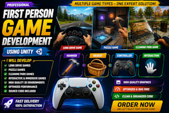 develop professional first person unity 3d games