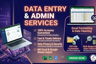 be your expert data entry and virtual assistant