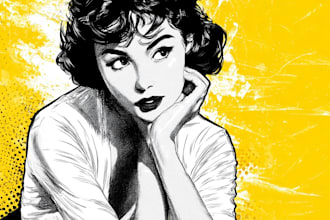 draw a retro vintage comic illustration pop art vintage art vintage graphics