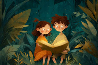 draw children and kids book illustration and formatting