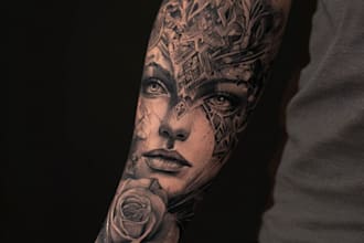custom an abstract black tattoo design