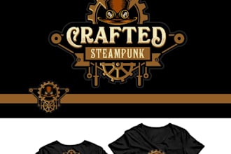 create unique steampunk style t shirt design
