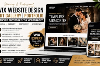 design art gallery website portfolio wedding photography videography wix website