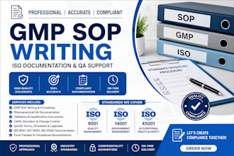 iwill write gmp sops pharmaceutical QA and iso documentation