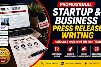 write professional startup business and company press release