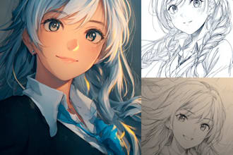 anime and manga illustrations