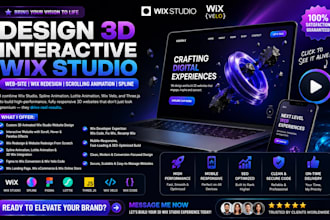 design 3d interactive wix studio website wix redesign scrolling animation spline
