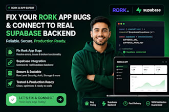 fix your rork app bugs and connect to a real supabase backend, rork ai app
